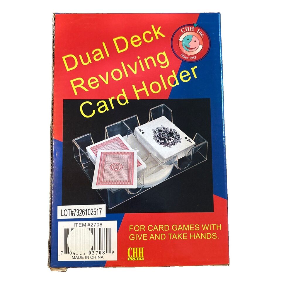 CHH Dual Deck Revolving Card Holder  for Games with Give & Take Hands Open Box